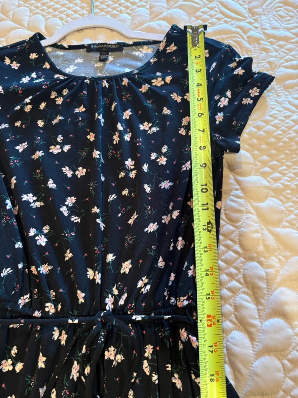 Banana Republic Black Floral jersey dress size XXSP - Picture 10 of 12